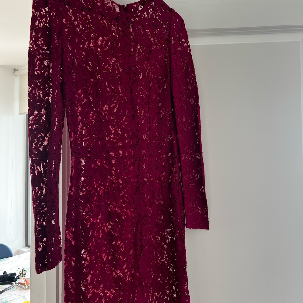 Dolce and Gabbana Burgundy Lace Dress